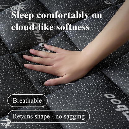 Queen Mattress Topper, Bamboo Viscose Thick Pillow Top Mattress Pad | Deep Pocket Fits 6–18 Inch Mattress, Naturally Cooling for Hot Sleepers, Soft Relief for Back Pain, Premium Dark Grey3