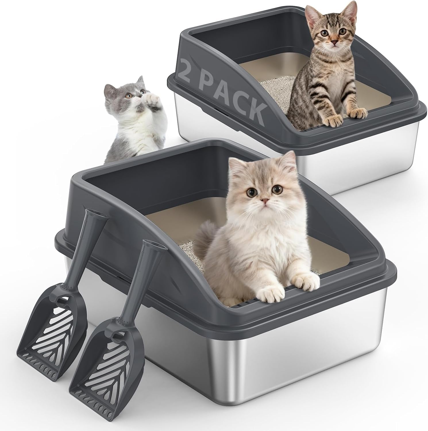 2-pack-stainless-steel-litter-box-xl-enclosed-cat-litter-boxes-with-lid-for-big-cats-and-multi-cats-high-sided-anti-urine-leakage-non-stick-bottom-dark-gray