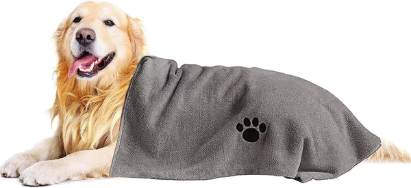 Puomue 2 Pack Microfiber Dog Towels for Drying Dogs, Super Absorbent and Soft Pet Towels for Dogs or Cats, 40''X23.6'', Pet-Friendly, Perfect for Pets of Different Sizes and Fur Types, Grey8
