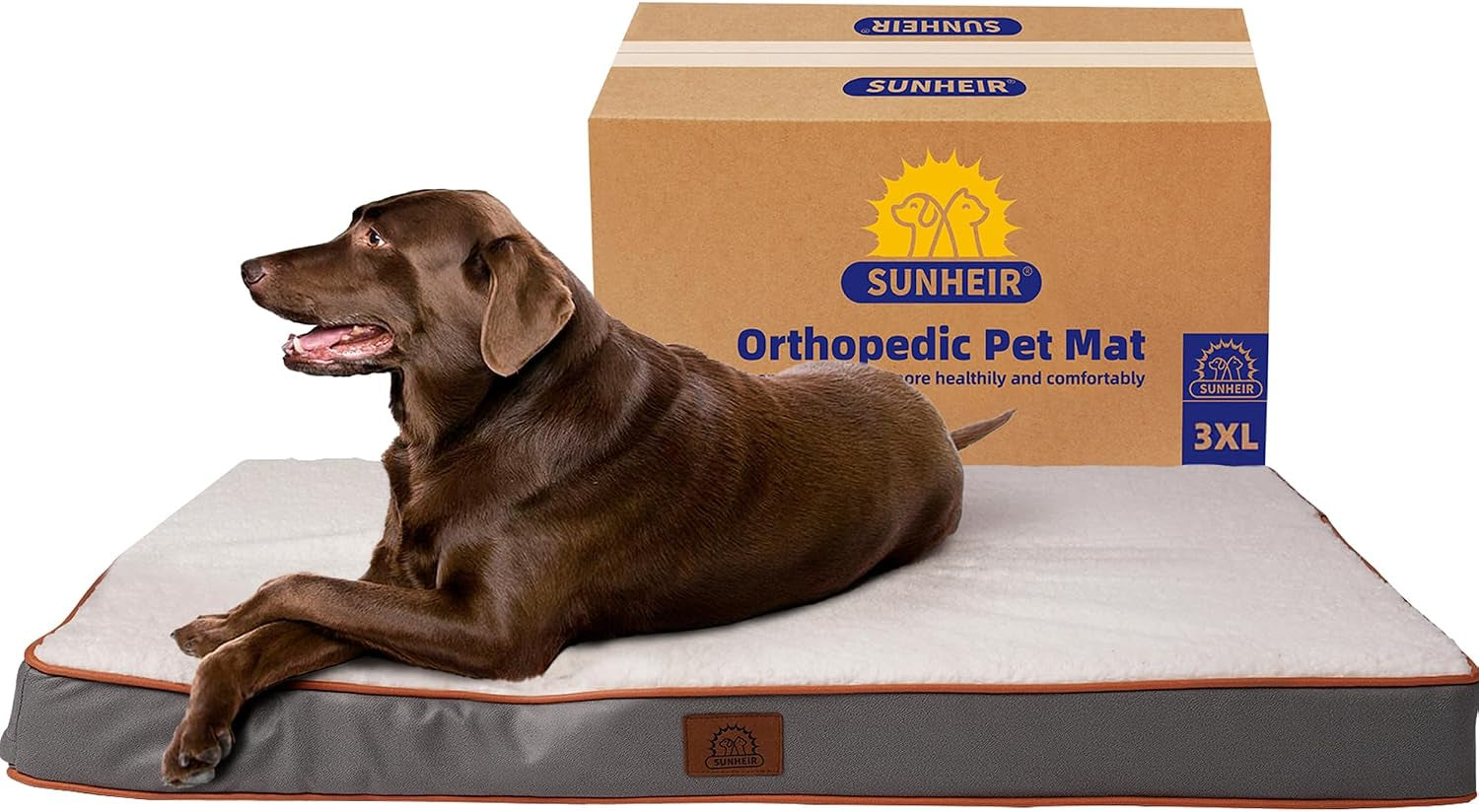 sunheir-orthopedic-dog-bed-for-large-dogs-big-waterproof-dog-crate-bed-with-removable-washable-cover-egg-crate-foam-support-anti-slip-bottom-deluxe-plush-pet-bed-mat-grey