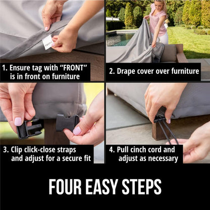 GORILLA GRIP Waterproof Large Outdoor Patio Sofa Cover, 3 Seater 80 Inch, Heavy Duty 600D Furniture Covers Sets for Winter, Keep Cushions Dry, Protects from Sun, Snow, Rain, Windproof, UV Coated7