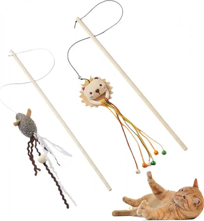 NOWFRESH Cat Wand Toy Set, 2 PCS Interactive Cat Teaser Wands with Cute Bee & Mouse Designs, Equipped with Bells and Streamers to Captivate Your Cat’S Attention8