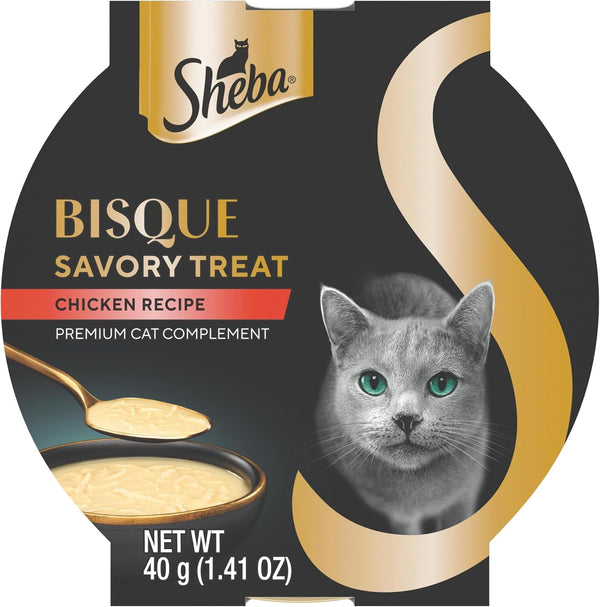 Sheba Bisque Cat Treats & Food Toppers, Variety, 1.4 Oz, 8 Count, 2-Pack | Grain-Free, Chicken & Tuna Recipes, Low-Calorie, Protein-Rich, Hydration Support, No Fillers/Artificial Flavors, 1.4 Oz Bowls11
