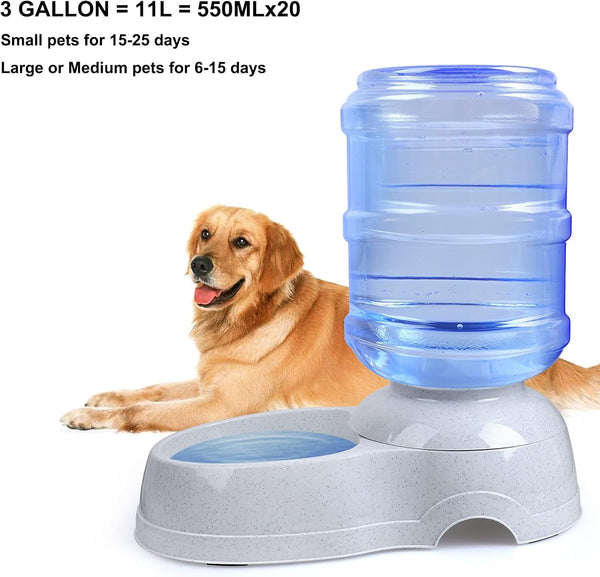 Pet Water Dispenser Station - 3 Gallon/11L Replenish Pet Waterer for Large Dog Cat Animal Automatic Gravity Water Drinking Fountain Bottle Bowl Dish Stand6