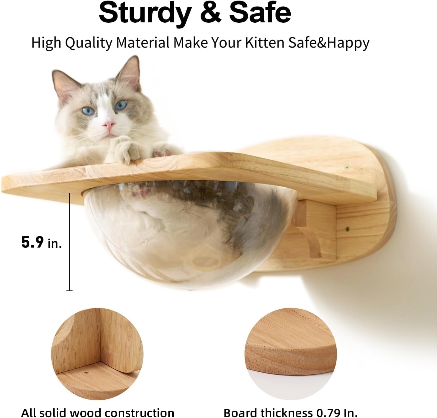 fukumaru-cat-wall-furniture-set-transparent-capsule-with-2-pcs-pedals-kitten-walls-shelves-premium-kitty-bed-for-sleeping-playing-climbing-lounging-holds-up-to-35-lbs