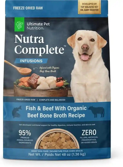 ULTIMATE PET NUTRITION Nutra Complete, 100% Freeze Dried Raw Veterinarian Formulated Dog Food with Antioxidants Prebiotics and Amino Acids (1 Pound, Beef)13