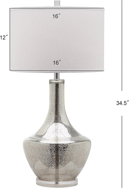 SAFAVIEH Lighting - Mercury 34.5-Inch Glass Table Lamp - Silver - Contemporary Tall Body Design - Ideal for Living Room, Bedroom, Entryway, Home Office - LED Bulb Included (LIT4141A)4