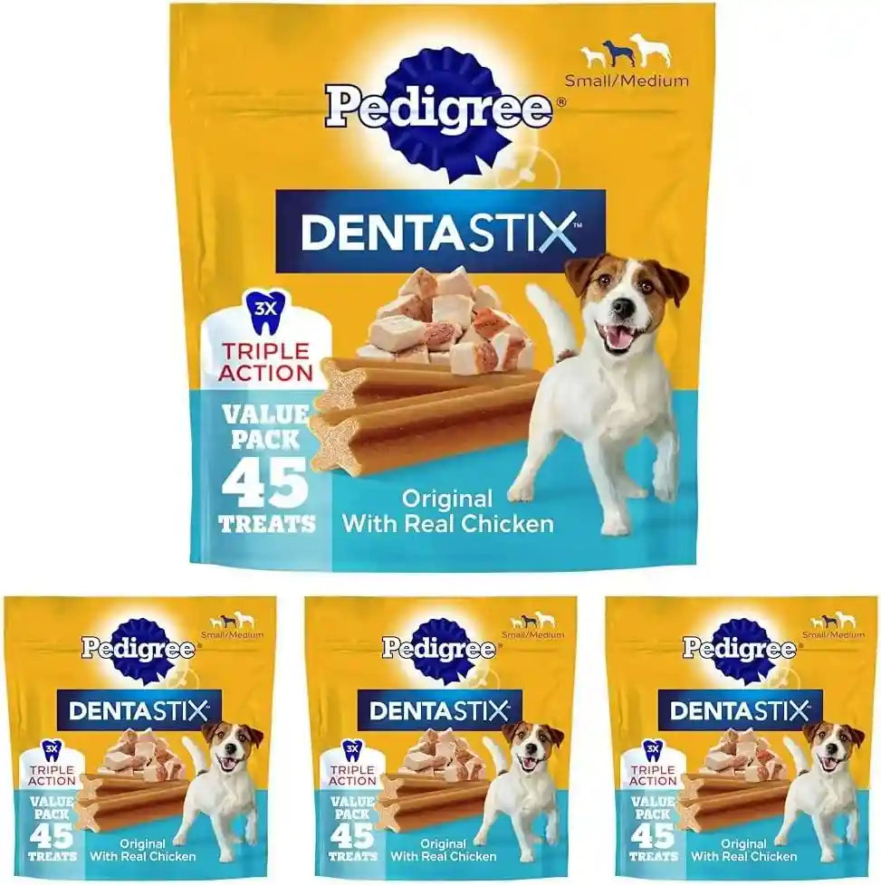 pedigree-dentastix-small-medium-dog-dental-treats-original-45-count-original-chicken-flavor-triple-action-dental-care-reduces-tartar-cleans-teeth-freshens-breath-for-dogs-7-22-lbs