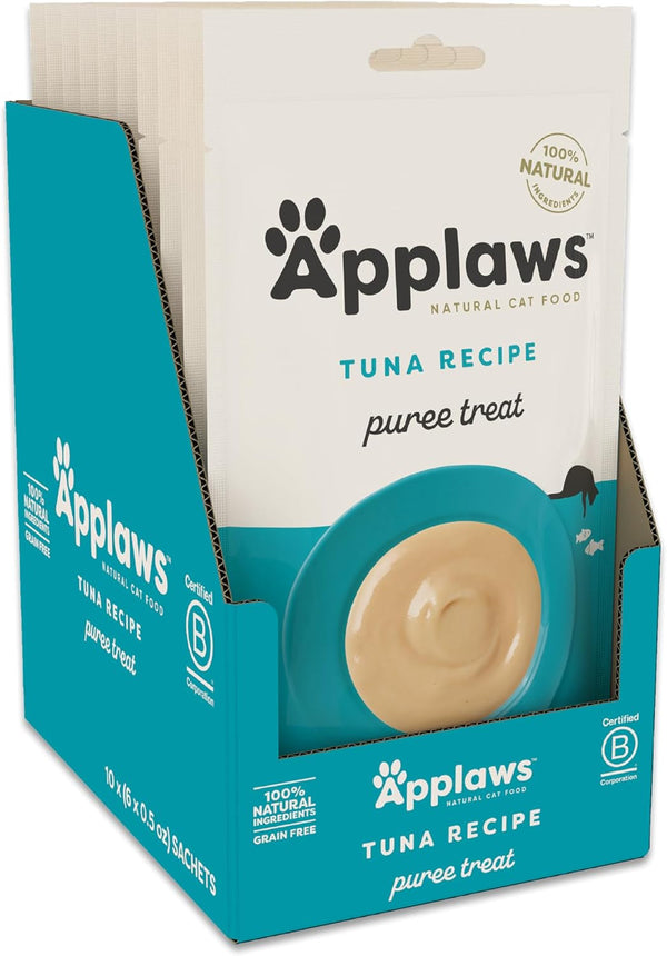 Applaws Fish Puree Lickable Cat Treats 24-Pack 0.5 Oz Sachets | 100% Natural, High Quality Protein, Limited Ingredient, Grain Free, Creamy Squeeze up Treats9