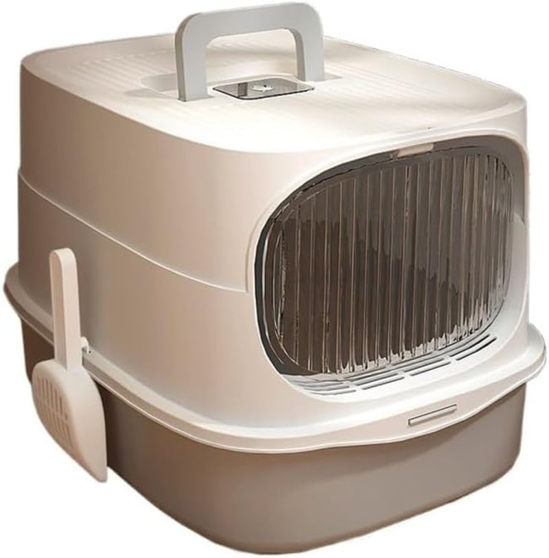 pet-supplies-large-plastic-cat-litter-box-with-lid-scoop-high-sides-for-big-catsgray