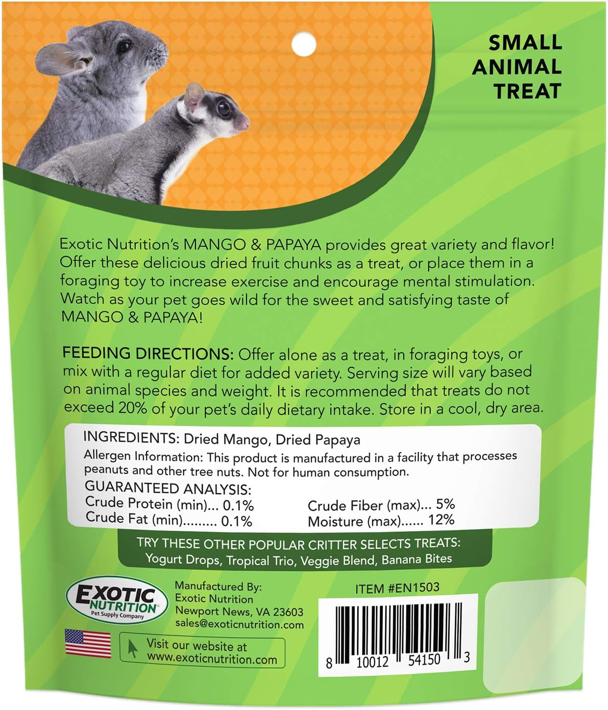 mango-papaya-treat-4-5-oz-healthy-treat-for-small-animals-sugar-gliders-rats-chinchillas-ferrets-parrots-hamsters-squirrels-hedgehogs-guinea-pigs-rabbits-other-small-animals