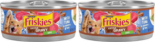Purina Friskies Wet Cat Food Pate, Extra Gravy with Tuna - (Pack of 24) 5.5 Oz. Cans11