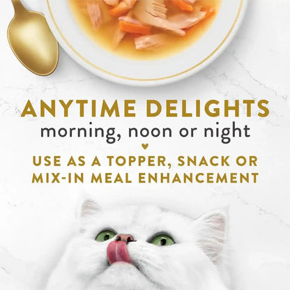 Purina Fancy Feast Broths Classic Cat Food Topper with Tuna, Shrimp, and Whitefish - (Pack of 16) 1.4 Oz. Pouches4