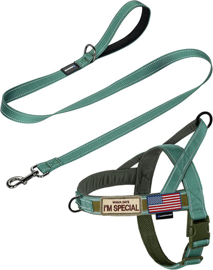 Annchwool No Pull Dog Harness with Soft Padded Handle,Reflective Strip Escape Proof and Quick Fit to Adjust Dog Harness,Easy for Training Walking for Small & Medium and Large Dogs(Brown,L)11