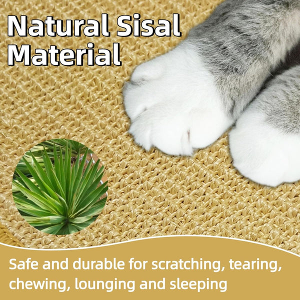 DYAUS Rabbit Scratching Pad, Sisal Bunny Scratch Pad, Natural Rabbit Foraging Mats for Cages, Indoor Bunny Toys Accessories for Bedding Biting Sleeping Resting (2PCS, 16X12In)3