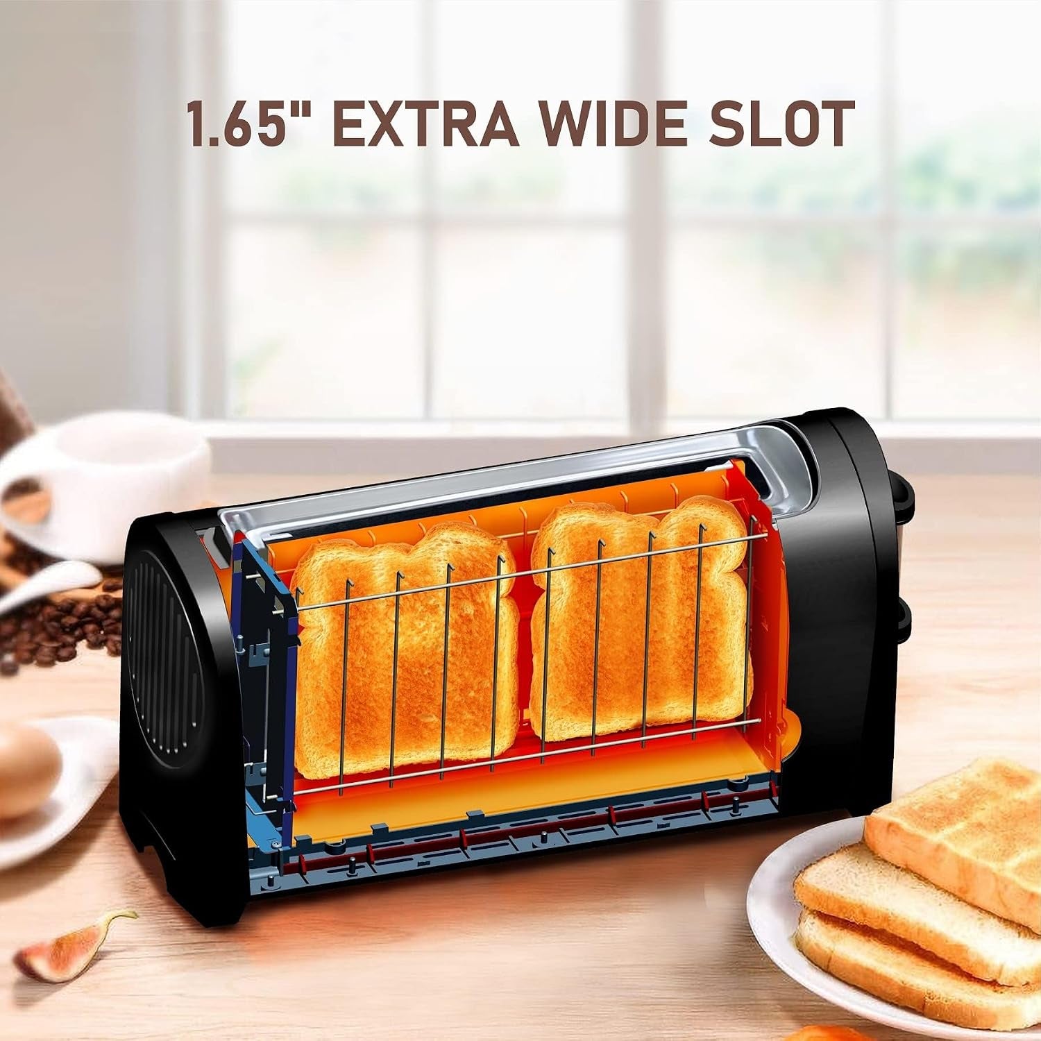 long-slot-toaster-2-slice-cancel-reheat-defrost-functions-removable-crumb-tray-6-browning-settings-extra-wide-long-slots-stainless-steel-black
