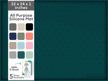 Dog Food Mat - Raised Edges Dogs Mat for Food and Water Prevent Spill, Waterproof Cat Food Mats Protect Floors, Easy Clean Dog Bowl Mats for Food and Water, Silicone Pet Feeding Placemats34