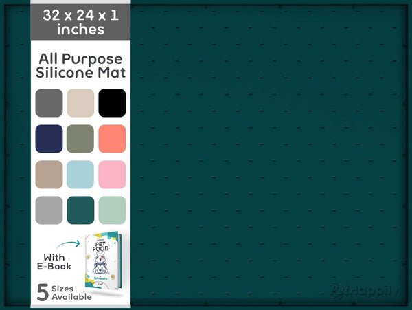 Dog Food Mat - Raised Edges Dogs Mat for Food and Water Prevent Spill, Waterproof Cat Food Mats Protect Floors, Easy Clean Dog Bowl Mats for Food and Water, Silicone Pet Feeding Placemats34
