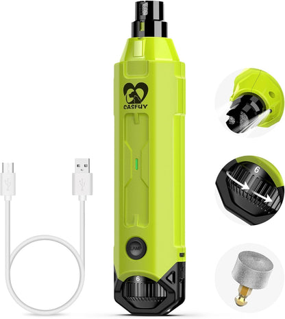 Casfuy 6-Speed Dog Nail Grinder - Newest Enhanced Pet Nail Grinder Super Quiet Rechargeable Electric Dog Nail Trimmer Painless Paws Grooming & Smoothing Tool for Large Medium Small Dogs (Blue)8