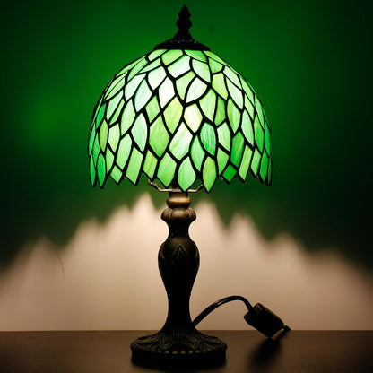 Table Lamp Base Replacement Only (M (W 4 H 15 Inch)) | Fit for 6, 8, 10 Inch Tiffany Style Stained Glass Lampshade, Dark Bronze Finish,Resin, Push Switch on Cord5