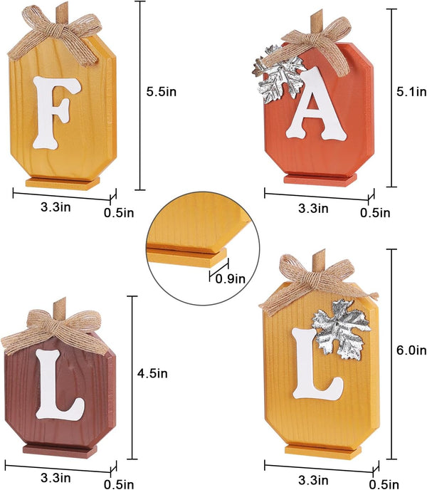 Fall Decorations for Home, Pumpkin Wood Sign with Fall Lettered for Fall Decor, Decorative Wooden Block Set Thanksgiving Decor for Tables, Tiered Tray, Mantel, Thanksgiving2