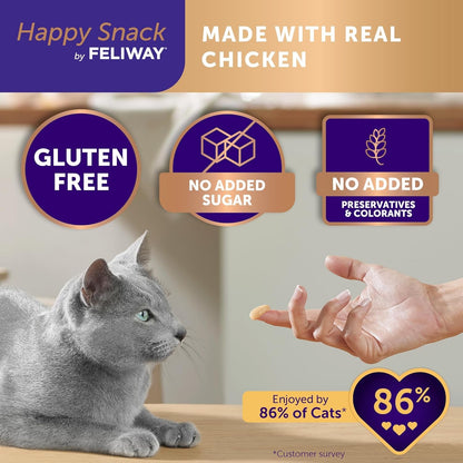 Happy Snack by FELIWAY®, Delicious, Lickable, Squeezable Purée Cat Treats for a Daily Calming Routine, Made with Real Chicken, 12 Pack (0.5Oz Tubes)3