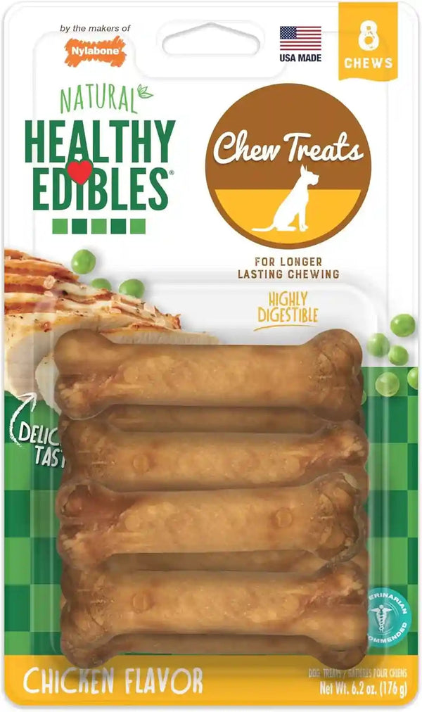 Nylabone Healthy Edibles Natural Chews, Long Lasting Dog Bones, Healthy Dog Treats, Bacon Flavor, X-Small (8 Count)19