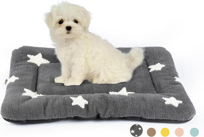 Mora Pets Cat Bed for Indoor Cats Washable Dog Crate Pad Cute Star Dog Bed Mat for Small Dogs Pet Kennel Pad for Cage Soft Flat Puppy Kitten Cushion Sleeping Anti-Slip Grey 22 X 137