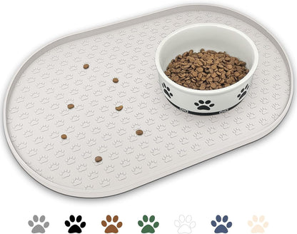 Silicone Pet Placemat, Waterproof Pet Feeding Bowl Mat, Brown, 24" * 16"17