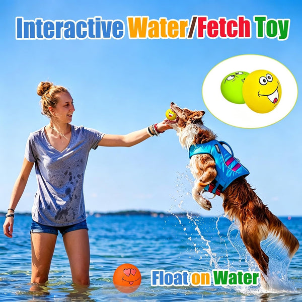 HOLYSTEED Latex Squeaky Dog Toys for Small Dogs, Mini Breed, 2.2" Flat Ball | 2.2"X2.2"X1.3" Flat Squeaky Balls 6Pcs, Soft Small Dog Toys Chewing Squeak Toy, Smile Face Fetch Puppy Pet Toy with Squeaker7