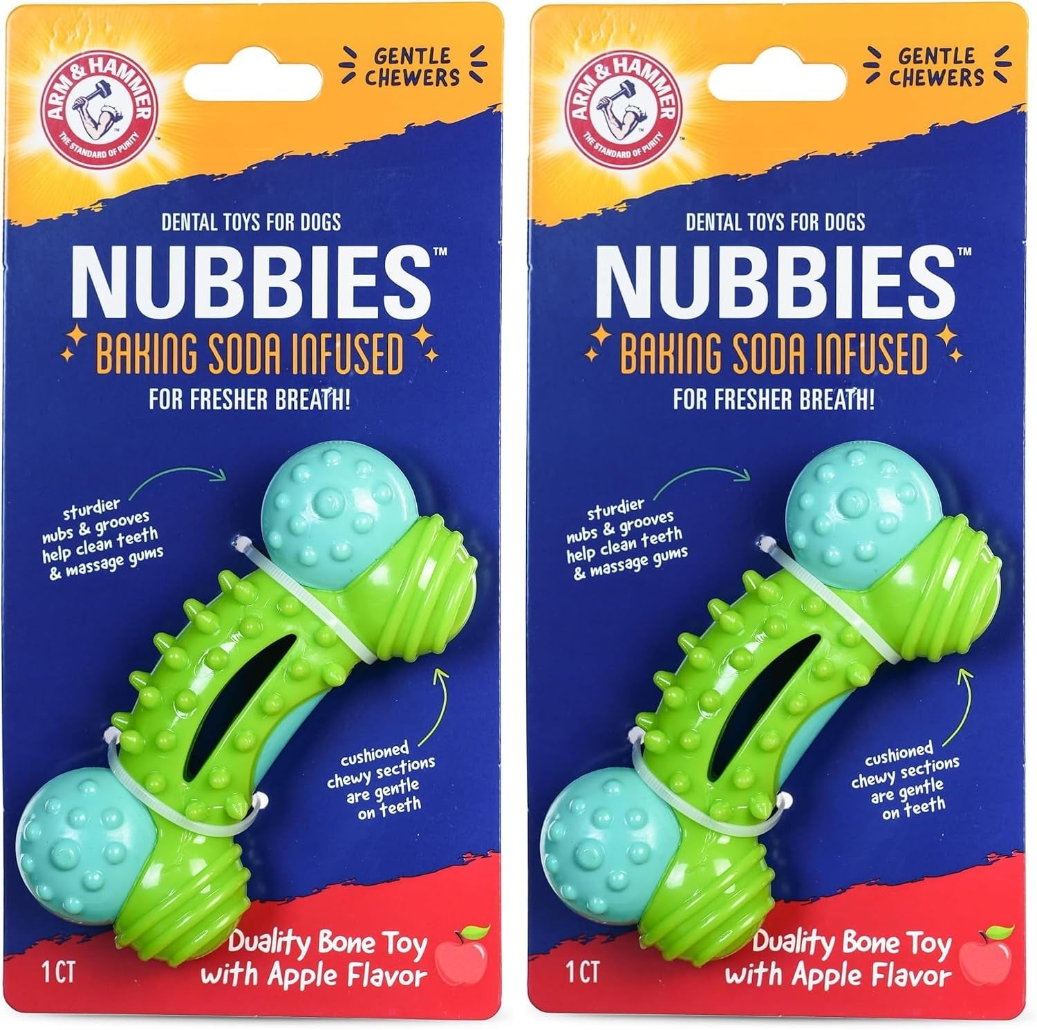 arm-and-hammer-nubbies-t-bone-dental-dog-chew-toy-with-peanut-butter-flavor-tpr-nubs-clean-teeth-and-gums-durable-nylon-chew-for-aggressive-chewers-helps-reduce-plaque-and-tartar