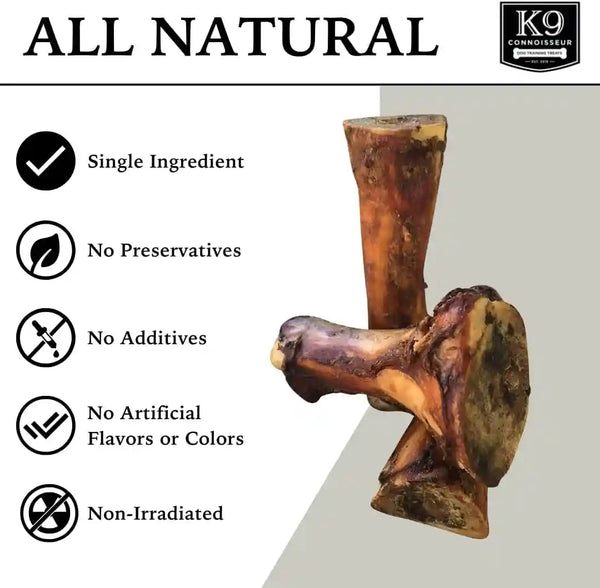 K9 Connoisseur Beef Marrow Large Dog Bones Long Lasting for Aggressive Chew | USA Made Single Ingredient Champ Bones for Large Dogs over 50 Pounds - 3 Pack2