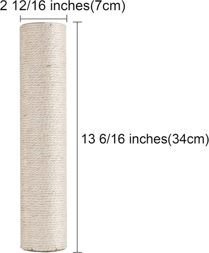 Dimaka Cat Scratching Post Replacement Pole, Cardboard and Sisal, 13.4In, 34Cm2