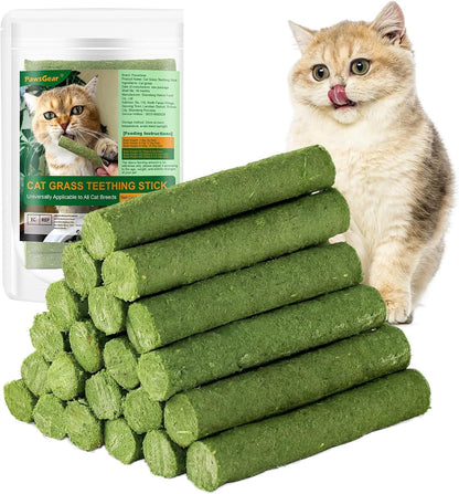 120G/4.23Oz Cat Grass Teething Stick Hairballs,Chew Sticks for Cats,Catnip Toys Sticks Indoor Kitten Chew Stick (Green)1