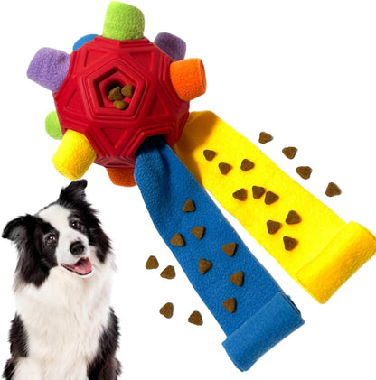 Snuffle Ball for Dog Toys Unbreakable Upgrade Ball Interactive Toy Foraging Snuffle Mat Puppy Treat Dispenser Slow Feeder Dog Puzzle Toys for Small, Medium, Large Pets (Blue)9