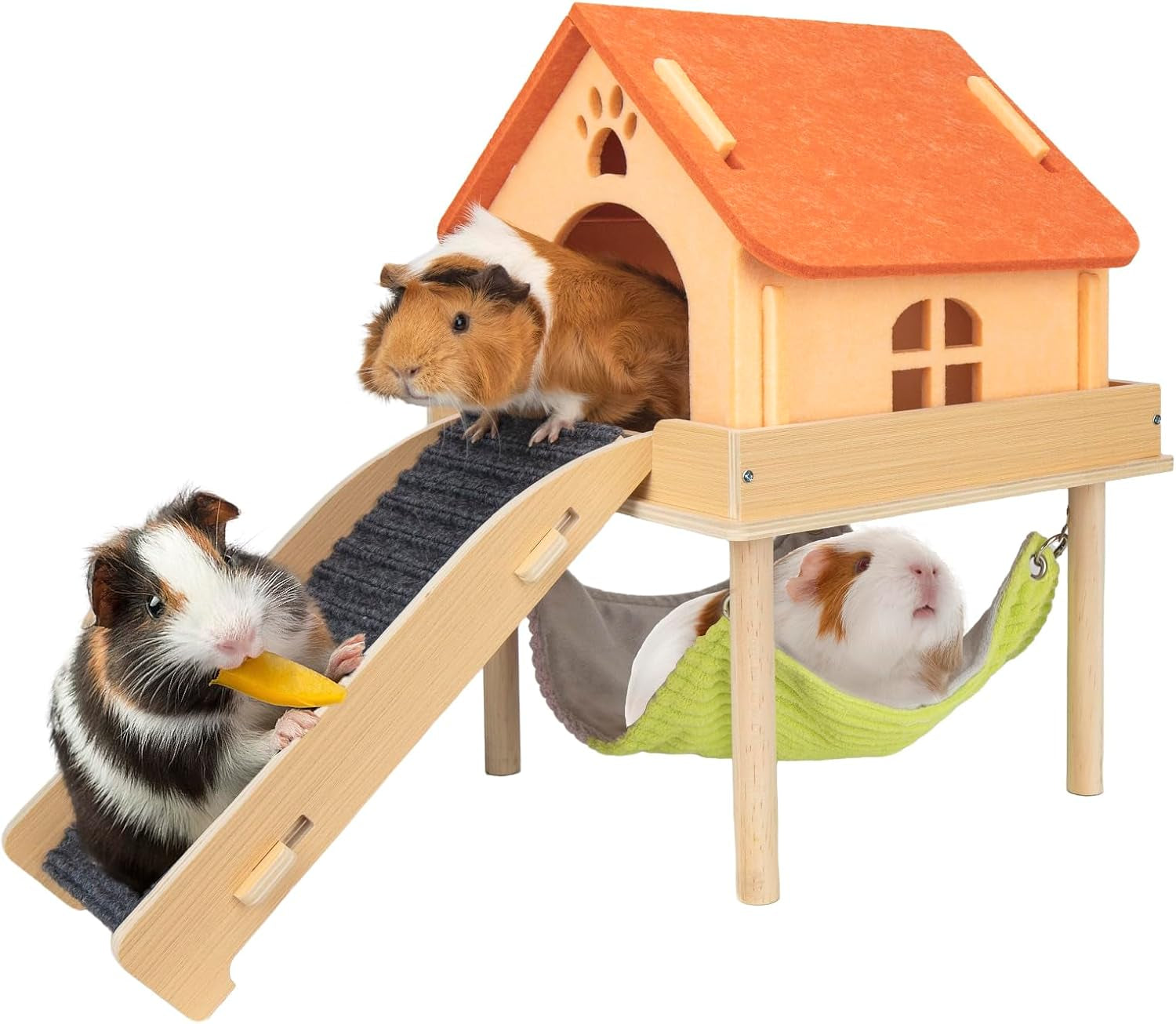 besnew-3-in-1-enlarged-guinea-pig-hammock-wooden-guinea-pig-hideout-with-house-platform-stairs-small-animal-toys-for-hiding-sleeping-activities