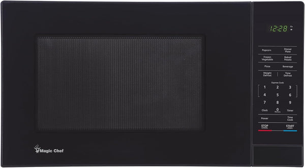 1.1 Cu. Ft. Countertop Microwave Oven, in Black with Gray Cavity | Digital Kitchen Appliance with One-Touch Cooking, Child Lock, Timer, Reheat, Defrost & 10 Power Levels1