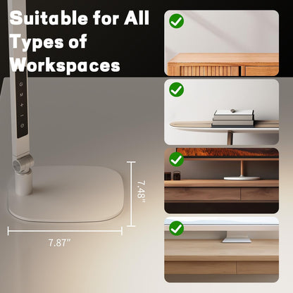 LED Desk Lamp for Home Office, Soft Edge-Lit Design, Modern Style | Professional Eye-Caring Diffused Light, Dimmable Computer Light with 30 Modes, Memory & Timer, Flexible Swing Arm Table Lamp7
