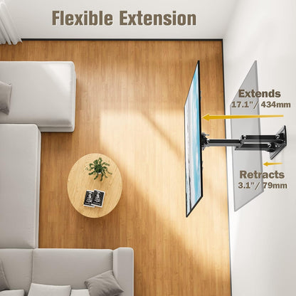 TV Wall Mount Swivel and Tilt for 26-55 Inch TV up to 60 Lbs | TV Mount Perfect Center Design, Full Motion TV Mount Bracket with Articulation, Max VESA 400X400Mm, MD23772