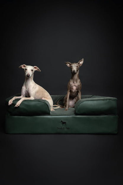 NOAH & PAW Large Dog Bed, 35X25X11 Inch, Orthopedic Dog Beds, Eggshell Memory Foam Infused with Cooling Gel, Inner Cover, Water Resistant, Machine Washable (Faux Leather)3