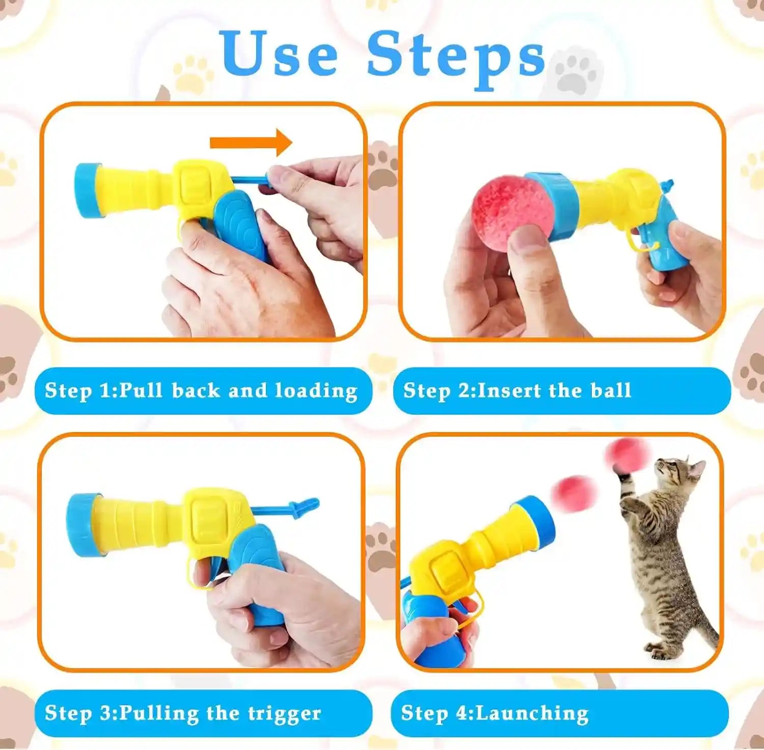 2-cat-toy-launchers-100-cat-pom-pom-balls-cat-toys-balls-launcher-launch-ball-interactive-toy-silent-plush-elastic-ball-for-kitty