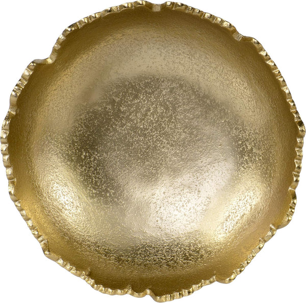 8.75” Gold Moon Decorative, Asymmetrical Torn, Hammered Metal Centerpiece Bowl with Sculpted Edges2