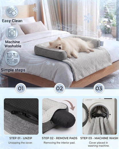 Cooling Dog Bed/Mat for Couch,Medium Size(41" X 37") Cooling Mat for Dog | Non-Slip&Manchine Washable,Ice Silk Cool Fiber Keep Pets Cool & Comfortable,Protects Sofa from Fur & Scratches5
