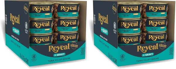 Reveal Fish & Chicken Variety in Gravy Wet Cat Food 12-Pack 2.47 Oz Cans | 100% Natural, High Quality Protein, Limited Ingredient, Grain Free, No Fillers, No Artificial Additives, No By-Products12