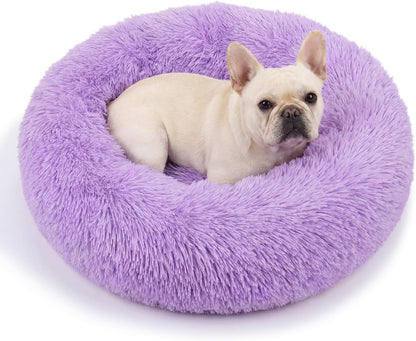 Small Calming Dogs Bed for Small Dogs Anti-Anxiety Machine Washable Fluffy Luxury Anti-Slip Waterproof Mute Base Warming Cozy Soft Pet Puppy round Bed51