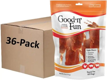 Good 'N' Fun Wings Long-Lasting Dog Treat, with Real Proteins, Premium Chicken and Beef Hide, Supports Dental Health, Mental Stimulation, 4 Oz11