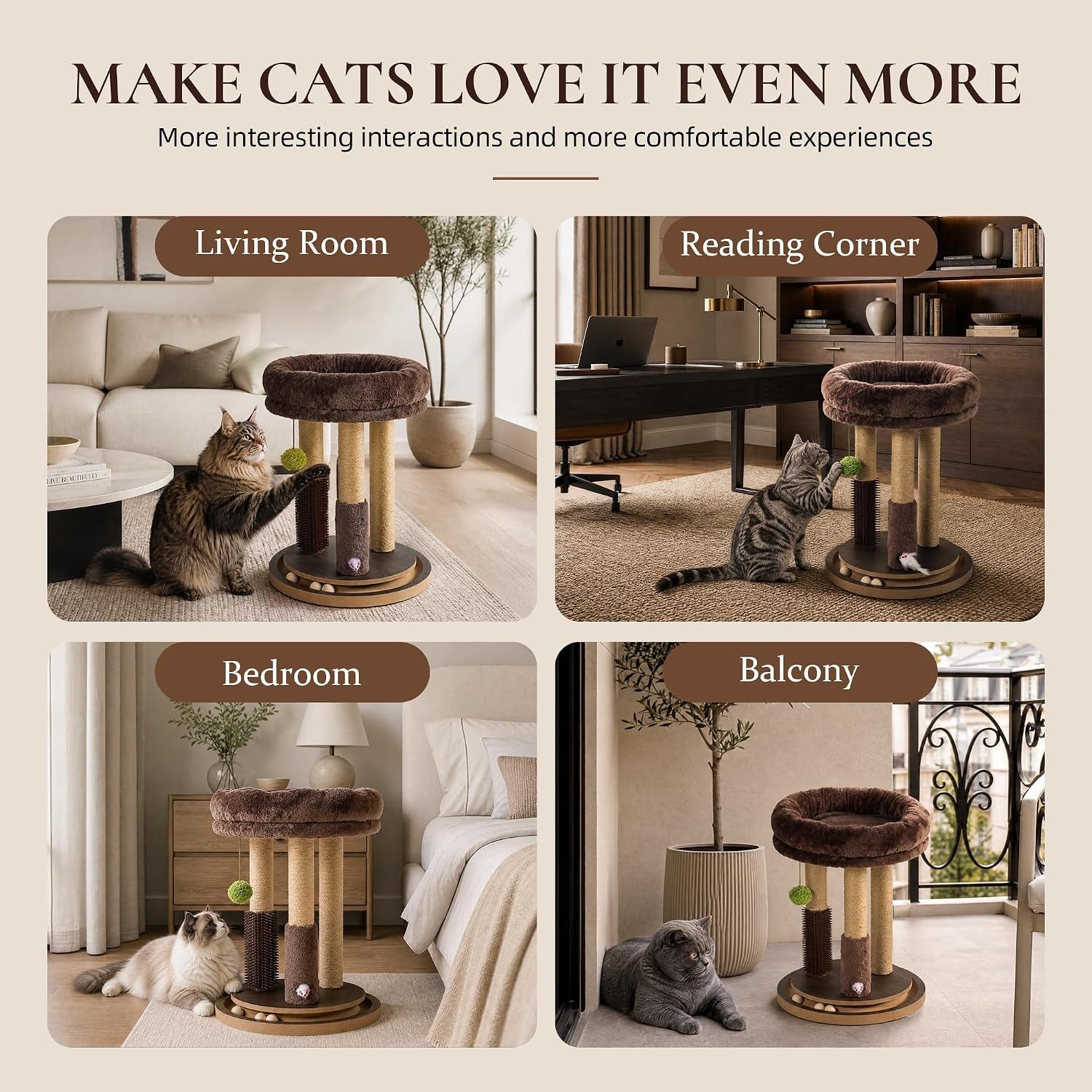 22-inch-heavy-duty-cat-scratching-post-with-cozy-plush-bed-3-sisal-scratching-posts-interactive-cat-scratcher-with-grooming-brush-hanging-pom-pom-track-balls-mouse-toy-for-indoor-cats