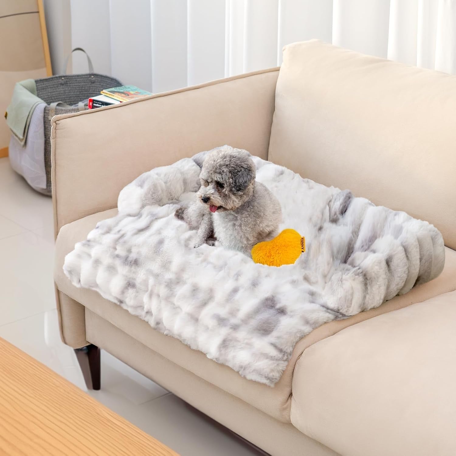 funny-fuzzy-pet-fluffy-fuzzy-couch-cover-calming-washable-dog-bed-sofa-protector-pets-mat-for-small-medium-dogs-and-cats-coffee-33-45-28-35-5-51-in