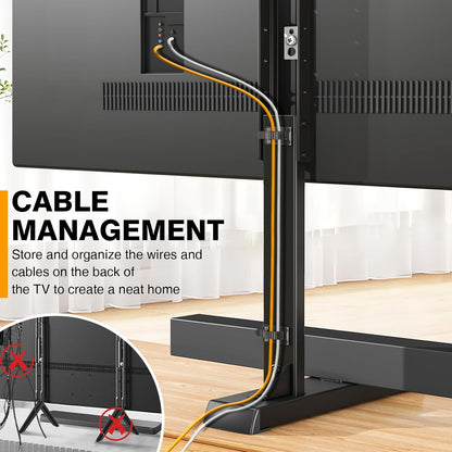 Universal TV Legs, Table Top TV Stand Base with Height Adjustable | for Most 37-90 Inch Tvs, Holds up to 150Lbs with Cable Management, Max VESA 800X600Mm, Black8