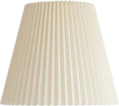 Pre-Assembled Edie Large Ivory Pleated Lamp Shade 10X17X14.75 (Spider) | 10" Top X 17" Bottom X 14.5" High X 14.75" Slant Replacement for Table + Floor Lamps White Bell round Harp + Finial5